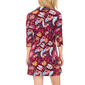 Petite MSK 3/4 Sleeve Floral 1/2 Zip Neck A-Line Dress - image 2