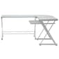 Techni Mobili 62in L-Shaped Glass Computer Desk w/ Keyboard Panel - image 2
