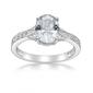 Sterling Silver Ring w/ White Topaz Gemstones - image 1