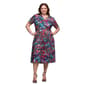 Plus Size 24/7 Comfort Apparel Brown & Pink Tie Waist Midi Dress - image 2