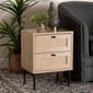 Baxton Studio Sherwin Light Brown 2-Drawer End Table - image 7