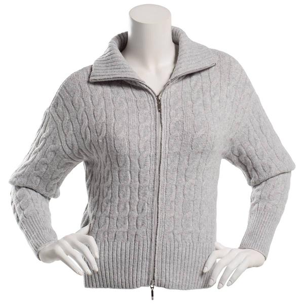 Juniors No Comment Double Zip Polo Collar Cable Jacket - image 