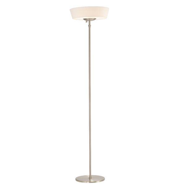 HomeRoots 71 Brushed Led Torchiere Floor Lamp With White Empire