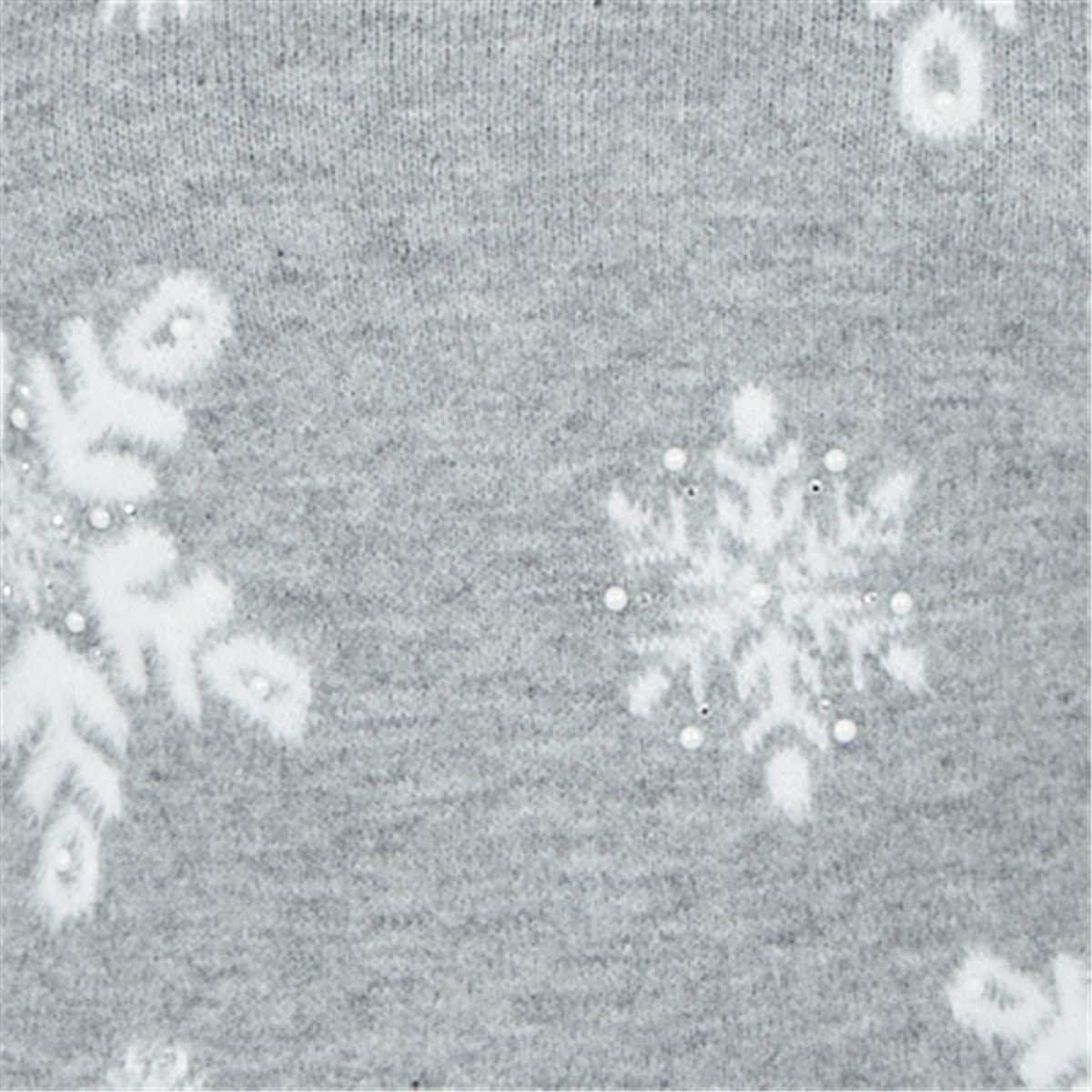 Plus Size Alfred Dunner Vail Snowflake Pearl Heathered Sweater