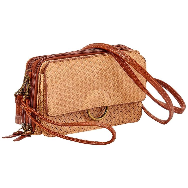 Womens Bueno Coventry Woven Crossbody Wallet