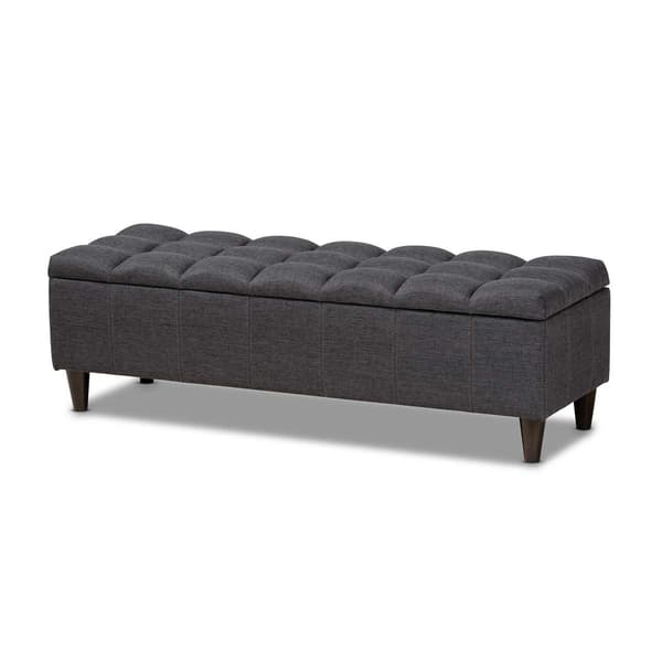 Baxton Studio Brette Wood Storage Bench Ottoman