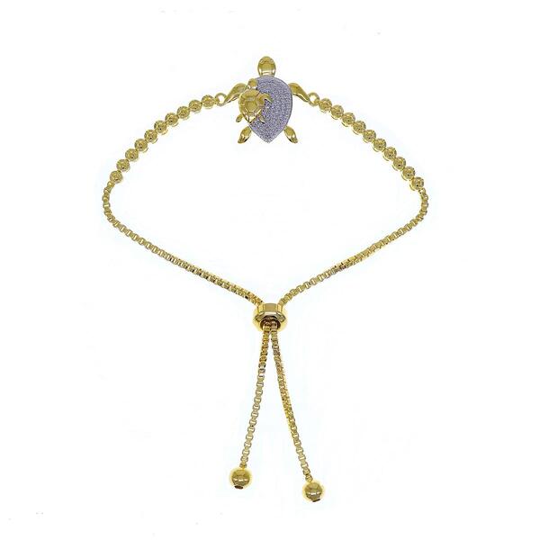 Accents by Gianni Argento Diamond Adjustable Turtle Bracelet - image 