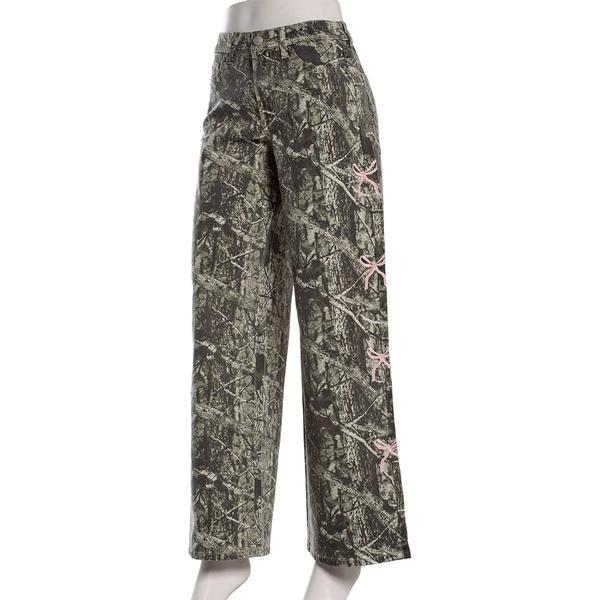 Juniors Madden Girl Ultra 90s Camo Pants w/ Bow Embroidery
