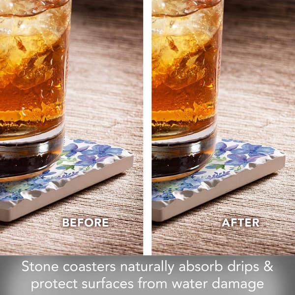 4pk. Beautiful Hydrangea Square Coaster Set
