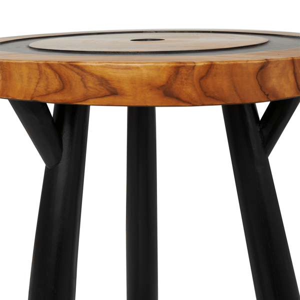 9th & Pike® Modern Brown Teak Wood Accent Table