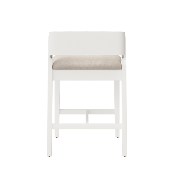 HH2 Home Dresden White Fabric Counter Height Stool