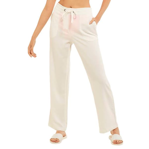 Womens Per Se Solid Linen Beach Pants