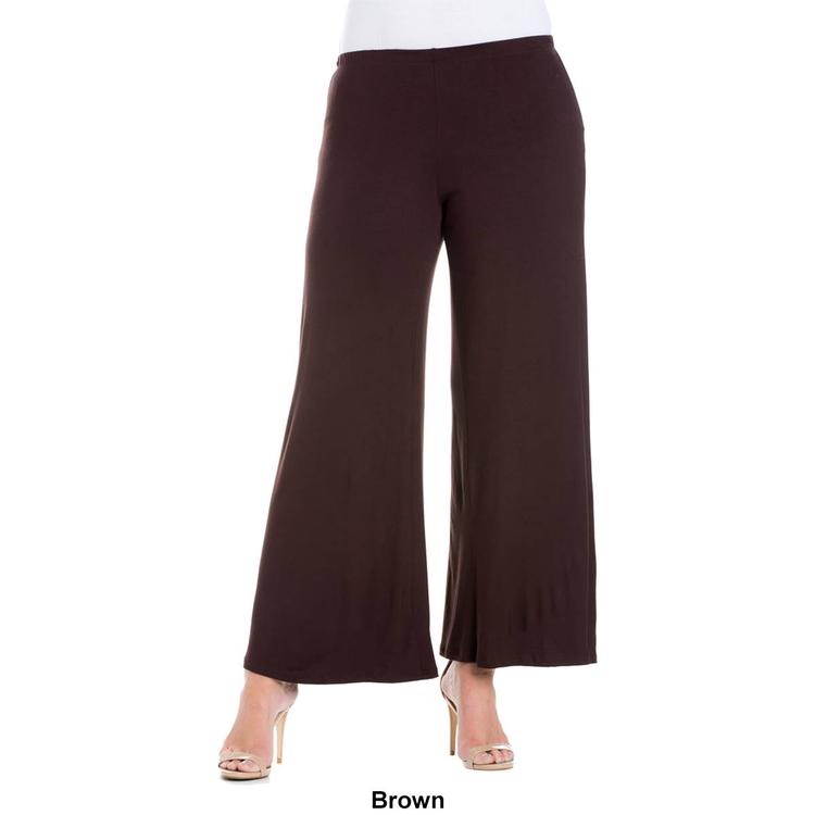 Plus Size 24/7 Comfort Apparel Wide Leg Palazzo Pants