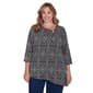 Plus Size Ruby Rd. New And Now 3/4 Sleeve O-Ring Blouse - image 1