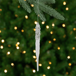 Northlight Sequined & Beaded Icicle Glass Christmas Ornament