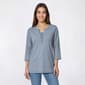 Womens Hasting & Smith 3/4 Sleeve Banded Two In One Tee - image 1