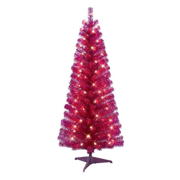 Puleo International 4.5ft. Pre-Lit Tinsel Christmas  Tree - image 