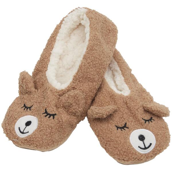 Womens Capelli New York Sleepy Bear Teddy Fleece Slipper Socks - image 