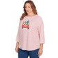 Plus Size Ruby Rd. Must Haves II Christmas Truck Stripe Tee - image 3