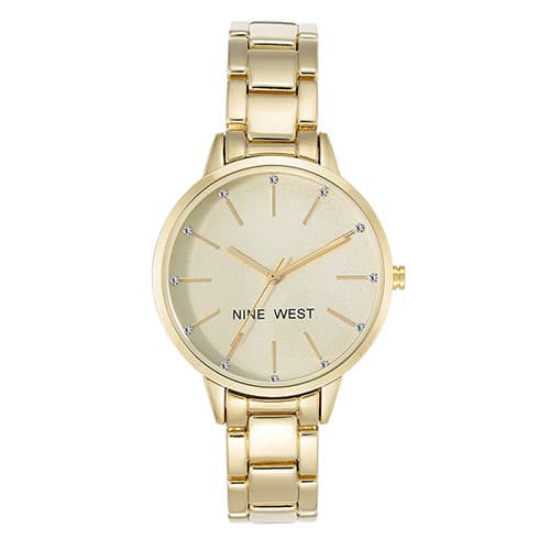 Womens Nine West Gold-Tone Bracelet Watch - NW-2098CHGB - image 