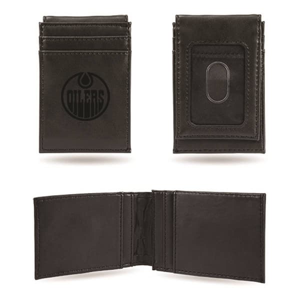 Mens NHL Edmonton Oilers Faux Leather Front Pocket Wallet - image 