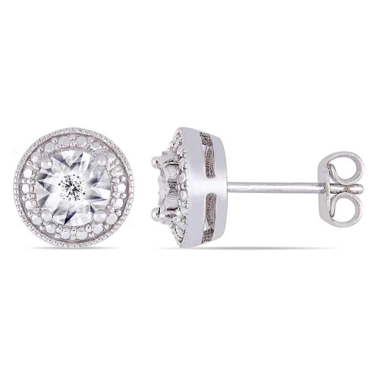 Diamond Classics(tm) Sterling Silver Diamond Accent Stud Earrings