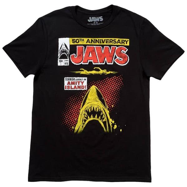 Young Mens Jaws 50th Anniversary Graphic Tee - image 