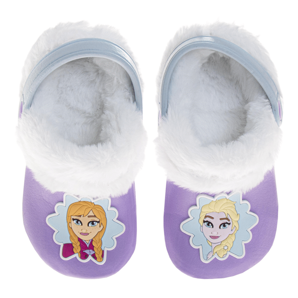 Toddler Girls Disney™ Frozen Anna & Elsa Fuzzy Fleece Lined Clogs - image 