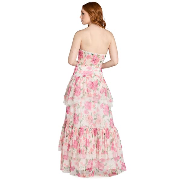 Juniors Morgan & Co. Sequin Flutter Boho Corset Tier A-Line Dress