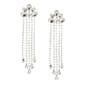 Rosa Rhinestones Flower Fringe Earrings - image 1