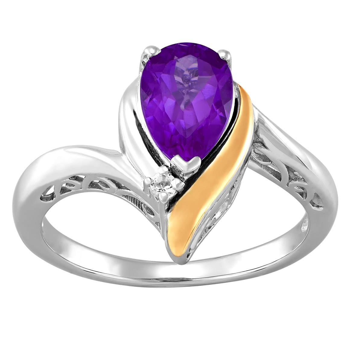 Gemstone Classics™ Sterling Silver & Amethyst Pear Ring