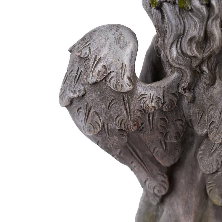 Hi-Line Gift Angel Child Holding Bird Garden Statue