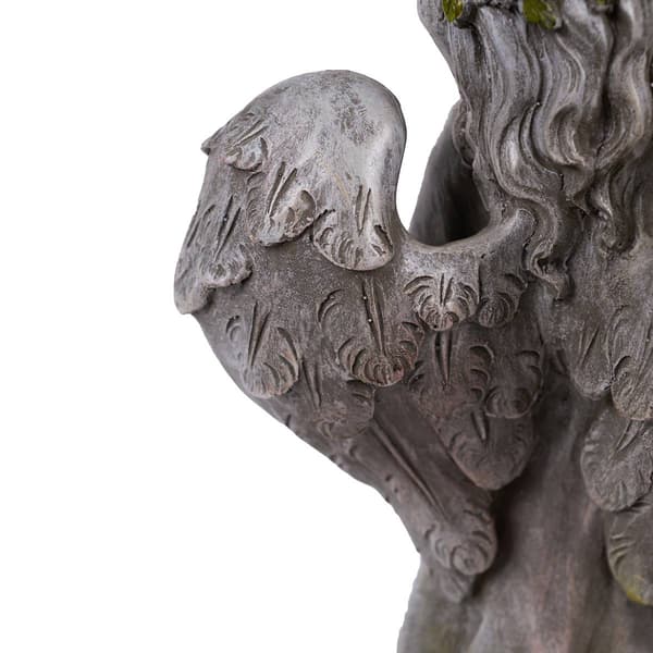 Hi-Line Gift Angel Child Holding Bird Garden Statue