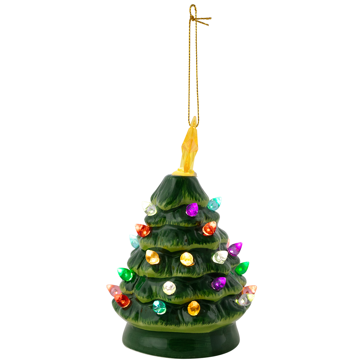 Northlight Mini LED Retro Green Christmas Tree with Star Ornament