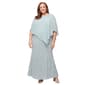 Plus Size SLNY Asymmetric Capelet Overlay Beaded Shoulder Dress - image 1