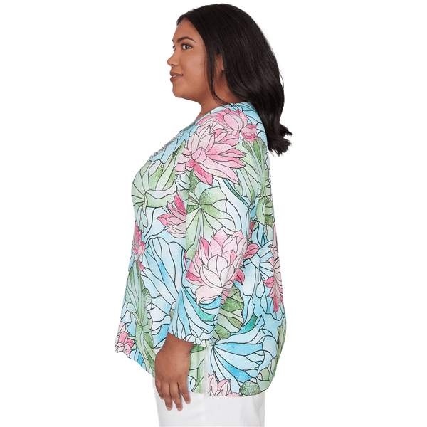 Plus Size Alfred Dunner Classics Stained Glass Floral Blouse