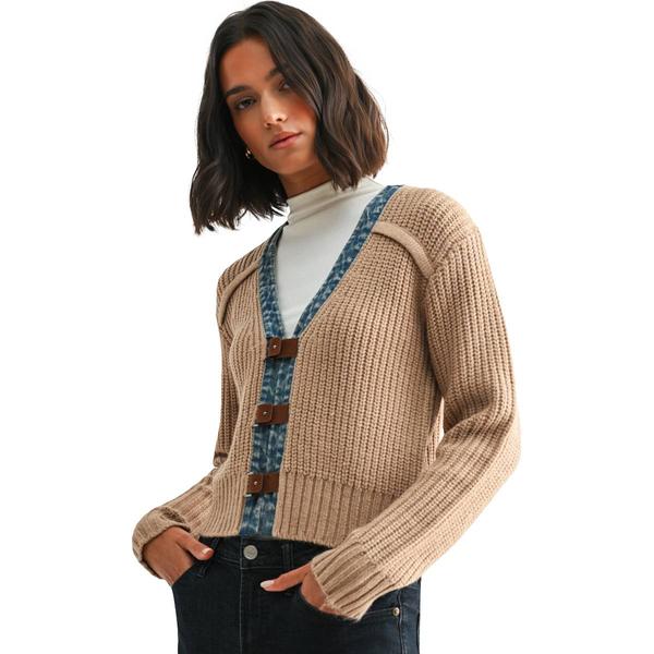 Womens CITY BLUES Long Sleeve Cropped Cardigan