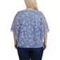 Plus Size NY Collection 3 O-Ring Floral Poncho Blouse - image 2