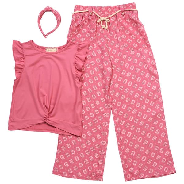 Girls (7-12) BTween(R) Flutter Sleeve Tee & Floral Wide Leggings - image 