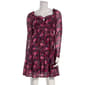 Juniors Jolt Long Sleeve Floral Smock Waist A-Line Dress - image 1