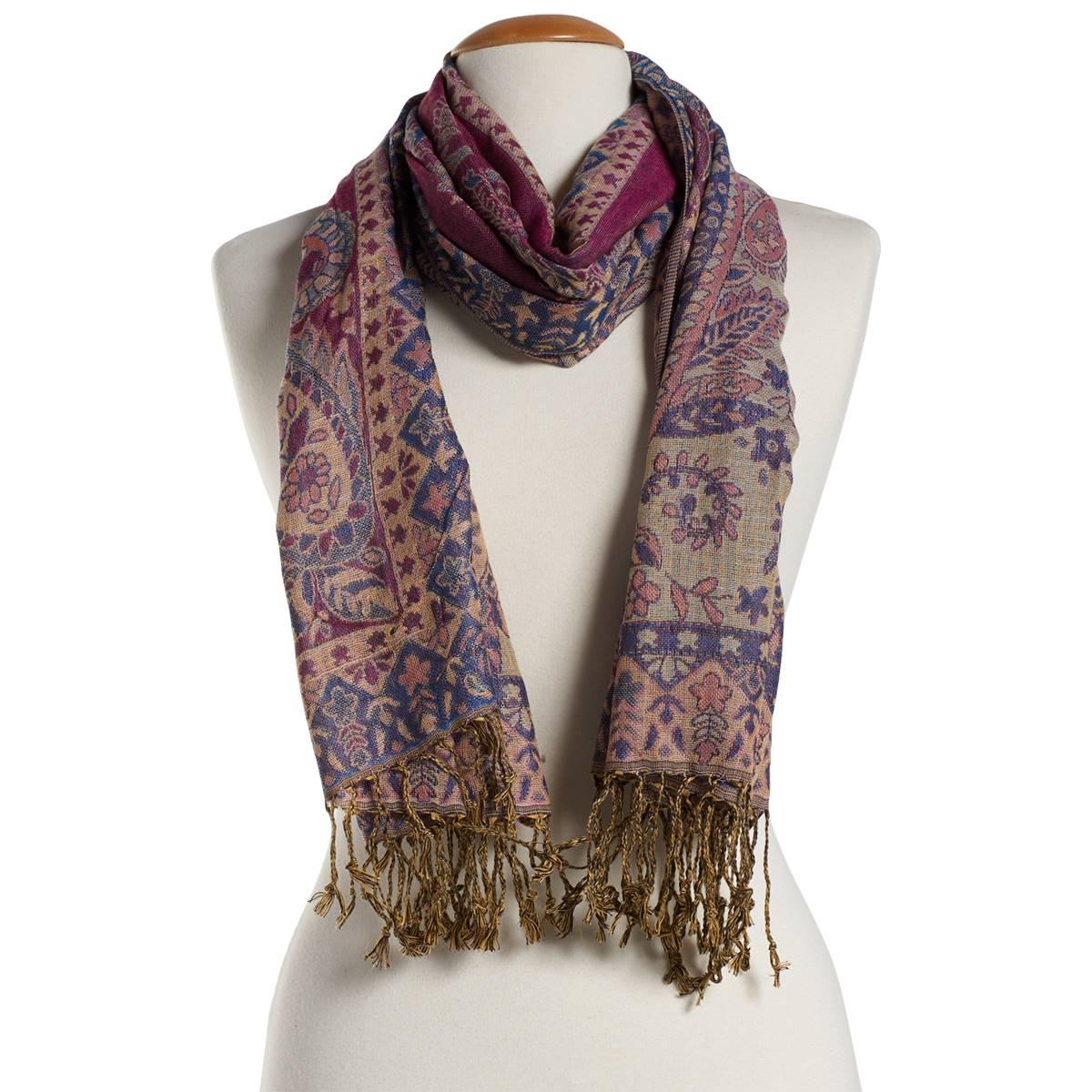 Womens Soxygen Paisley Pashmina Scarf - Violet