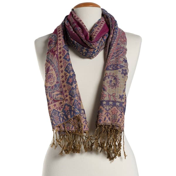 Womens Soxygen Paisley Pashmina Scarf - Violet - image 