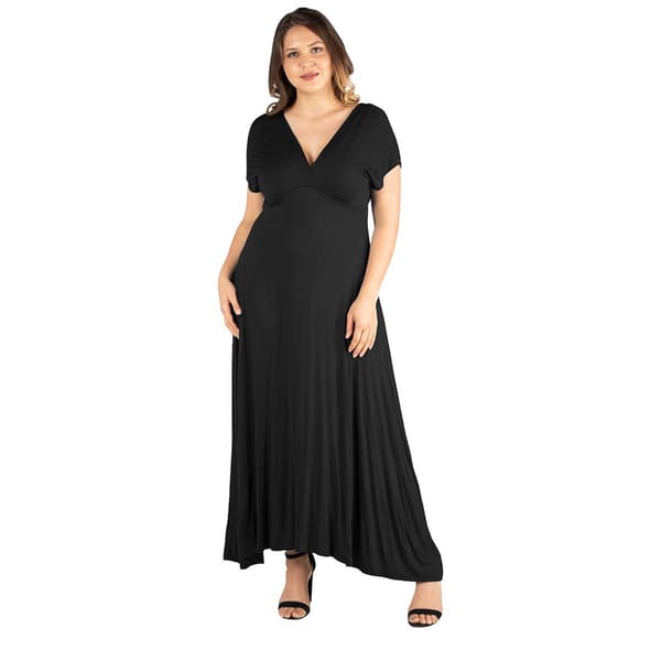 Plus Size 24/7 Comfort Apparel Empire Waist Maxi Dress - image 