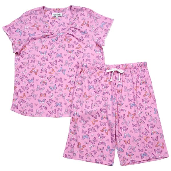 Womens Karen Neuburger Butterfly Fields Bermuda Pajama Set