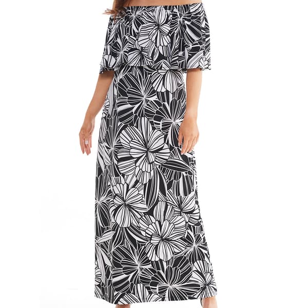 Petite Ellen Weaver Off-The-Shoulder Puff Maxi Dress