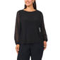 Plus Size MSK Long Sleeve Nailhead Trim Sleeve ITY Top - image 1