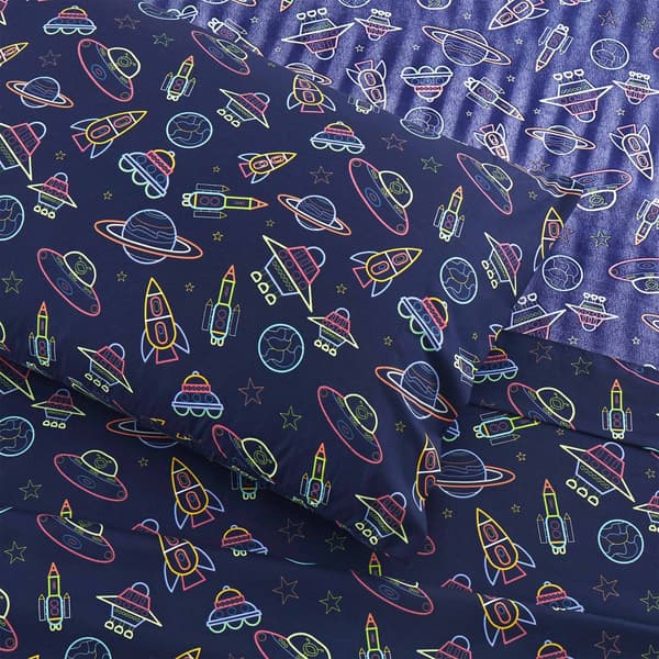 Sweet Home Collection Kids Fun & Colorful Spaceships Sheet Set