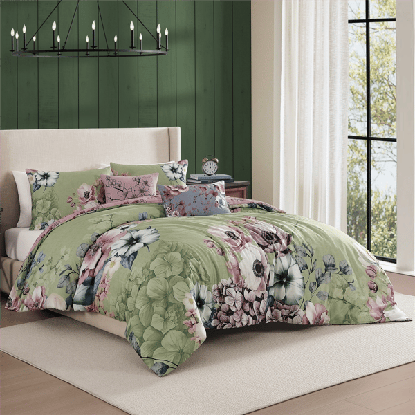 Bebejan Lilac Cascade 5pc. Reversible Comforter Set - image 