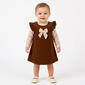 Baby Girl (12-18M) Rene Rofe(R) Bow & Leopard Corduroy Jumper Dress - image 1