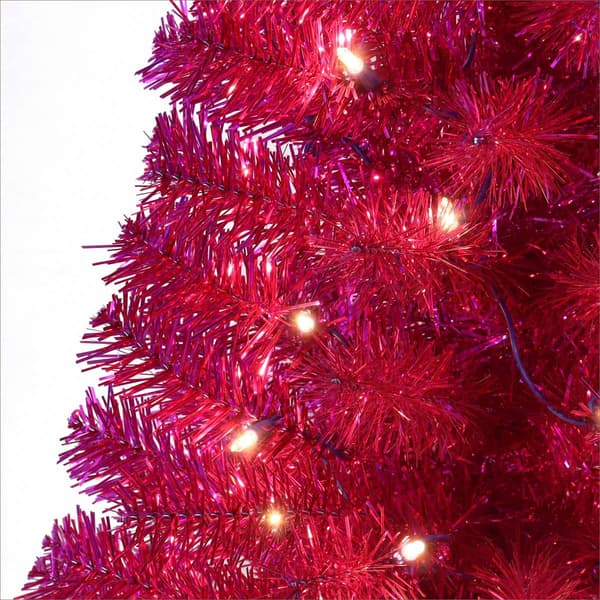 Puleo International 4.5ft. Pre-Lit Tinsel Christmas  Tree